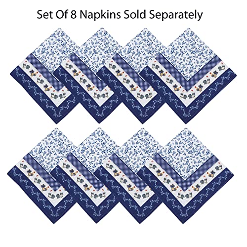 Home-Bargains-Plus-Square-Fabric-Napkins-Set-of-8-Napkins-Blue-Provence-Rooster-Wrinkle-Water-and-Stain-Resistant-Country-Provence-Fabric-Napkins-Farm Home Bargains Plus Square Fabric Napkins Set of 8 Napkins Blue Provence Rooster Wrinkle Water and Stain Resistant Country Provence Fabric Napkins Farm