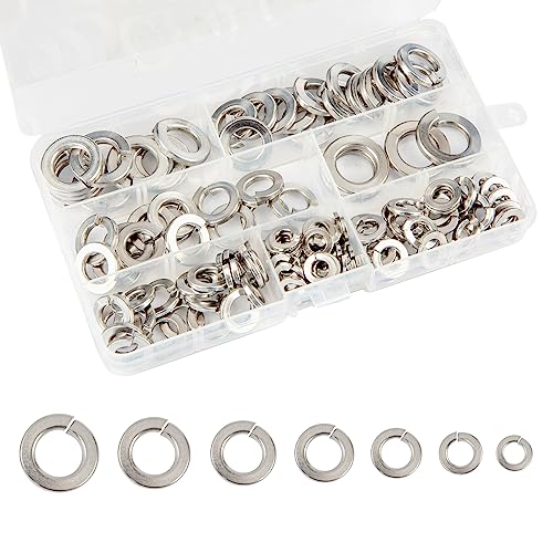 Fastener Tree THQ003-SET 135Pcs Split Lock Washer, 304 Stainless Steel Spring Lock Assortment Kit cover