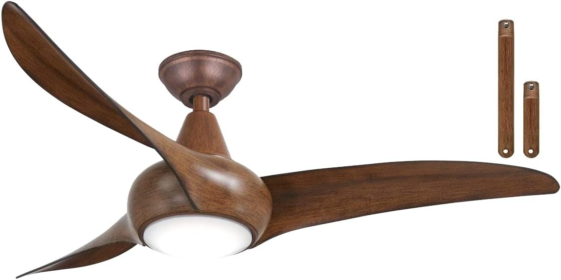 Minka Aire F845-DK Light Wave LED 44" Distressed Koa Low Profile Ceiling Fan with Light, Remote Control and 3.5 Inch Downrod
