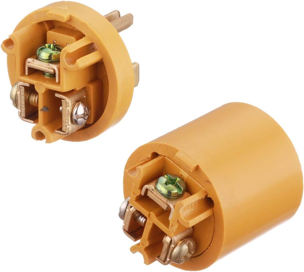 Miady 15 Amp Replacement Plug/Connector Set, 125 Volt NEMA 5-15P & 5-15R Straight Blade Plug Grounding Type/UL listed, (5 SET, Yellow)