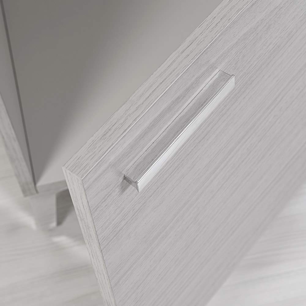 Mobile Lavatoio Moderno Grigio 50x50 Completo di Vasca in Resina E ASSE in Legno