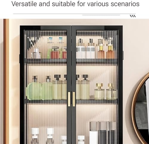 Wall-Mounted Corner Cabinet with Doors - Space-Saving Acrylic & Steel Bathroom & Kitchen Storage Solution, Stylish Organizer for Small Spaces