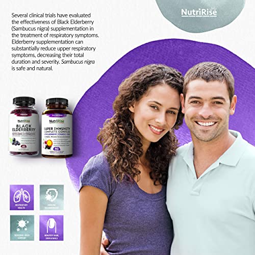 Nutririse Immune Support + Black Elderberry Gummies: Immune Maintenance Bundle, Gluten Free, Non Gmo & Natural Ingredients, Contains Vitamins C, B & E, Elderberry, Zinc, Turmeric, Echinacea Probiotics #TOP4