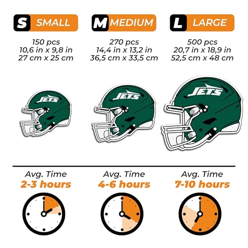 Iconic Puzzles, New York Jets Helmet, Wooden Puzzle officially licensed NFL, 100% sustainable - Image 4