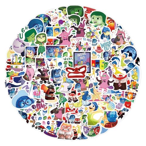 120Pcs Inside Out Stickers Cool Cartoon Movies Stickers Vinyl Waterproof Sticker for Laptop Guitar Water Bottle Birthday Gifts for Girls Kids Teens (Inside Out)