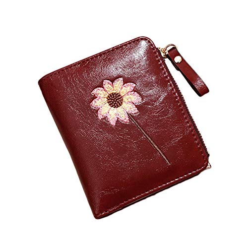 Oyccen Schöne Damen Geldbörse mit Reißverschluss Brieftasche Kleine Portemonnaie Mädchen Kurze Kartenhalter Cover