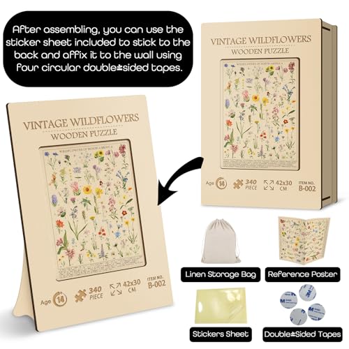 Bboldin Vintage Wooden Wildflowers Puzzle 340 Pieces For Adult thumb #3