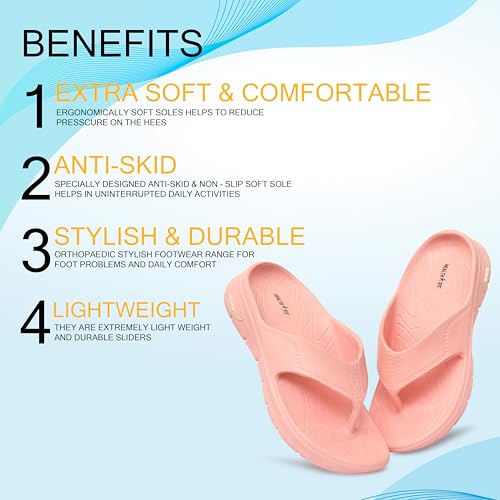 Image of HEALTH FIT SUPER SOFT Women's Flip-Flops Women's & Girl's Slippers | Comfortable & Lightweight | Soft Foot Massager | OUT Door & IN Door Flip-Flops Slipper INDIGO