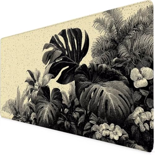 Tapis de souris XXL antidérapant avec bords surpiqués grand format 1000x500mm noir k256