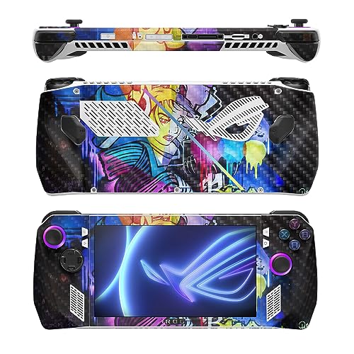 Image of MightySkins Carbon Fiber Skin Compatible with Asus ROG Ally - Midnight Mischief | Protective, Durable Textured Carbon Fiber Finish | Easy to Apply