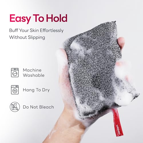 Image of Caveem Exfoliating Body Scrubber, Rough Exfoliation Body Exfoliator Sponge for Remove Dead Skin, Body Exfoliating Sponges, Bath and Body Exfoliate Buffer, Mens and Womens Sponge for Shower (2 Pack)