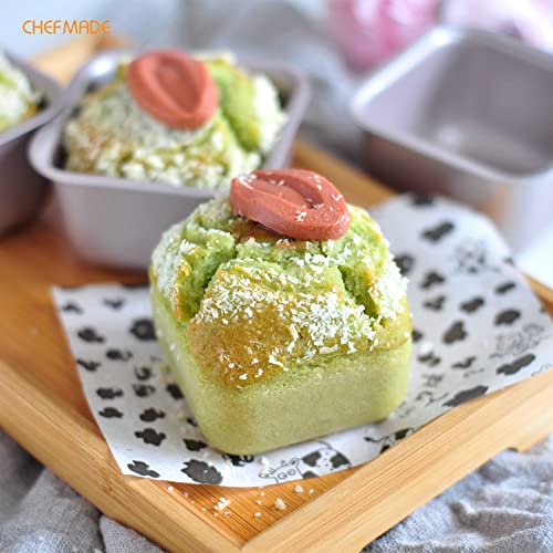 Chefmade Mini Brownie Cake Pan Set, 2.4-Inch 4Pcs Non-Stick Square Muffin Pan Blondie Bakeware For Oven And Instant Pot Baking (Champagne Gold) #TOP4