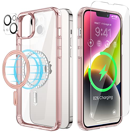 VEGO [3 in 1] for iPhone 14 Plus Case, iPhone 14 Plus Case with Camera Lens Cover & Screen Protector, Compatible for MagSafe Non-Yellowing Full Body Phone Case for iPhone 14 Plus 6.7