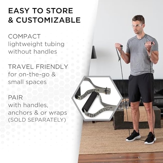 THERABAND Resistance Tubing, Black, Special Heavy,Latex-Free, Professional-Grade Exercise Tube for Body & Core Workouts