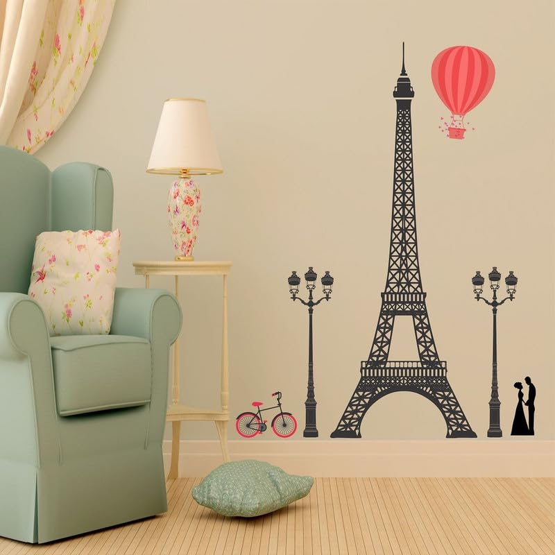 Kgn Designs 'Paris Love City' Vinyl Wall Sticker (49 cm x 4 cm x 4 cm, Multicolour)