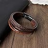 Aucuu Men's Braided Multi-Layer Leather Bracelet With Stainless Steel Magnetic Clasp - Boys Bracelet Birthday Gift For Him #4