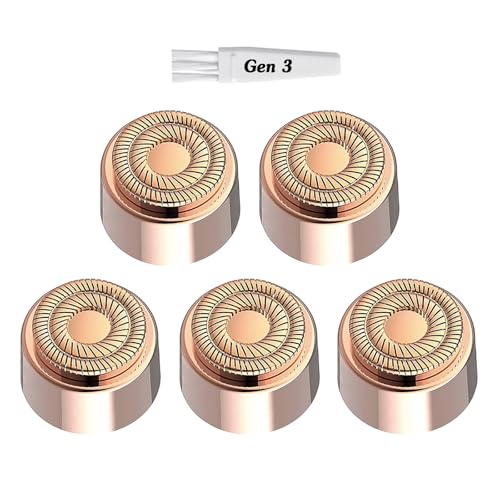 Generation 3 Replacement Heads for New Version Flawless Finishing Touch Facial Hair Remover, 5 Pack