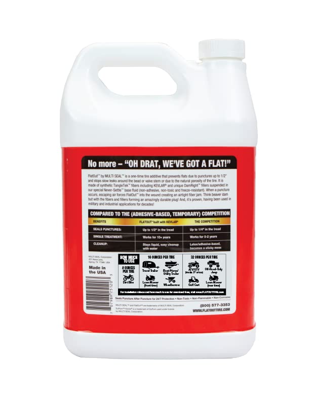 FlatOut Tire Sealant Sportsman Formula with Valve Core Tool and Replacement Valve Core