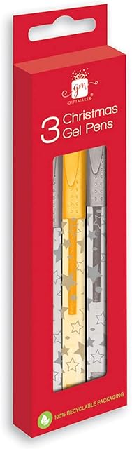 Gel Pens 3 x Pack Christmas Silver Gold Writing Cards Gift Tags