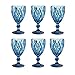 6 sztuk Zestaw Zagęszczone Szkło Czerwone Wino Szkło Deser Lody Puchar Retro Kolor Czart Glassware Wedding Party Gospodarstwa Gospodarstwa Gospodarstwa Zastawa stołowa,Blue a,L