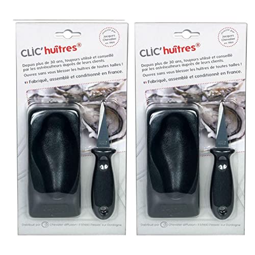 2 oyster knives and holders