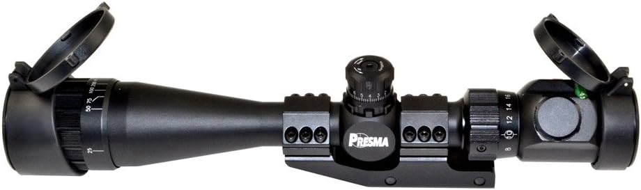 PRESMA Rifle Scope 4-16X40 Eagle Series, Hunting Scope, Tactical Scope, Front AOL, RGB tri-Illuminated, RXR Reticle, Level bubble, Electronic button switch, Adjustment memorable function