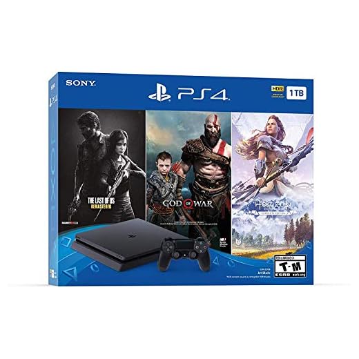 Newest Flagship Sony Play Station 4 1TB HDD Only on Playstation PS4 Console Slim Bundle - Included 3X Games (The Last of Us, God of War, Horizon Zero Dawn) 1TB Hard Drive Incredible Games -Jet Black