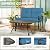 Incbruce 5 Pcs(6 Seats) Outdoor Metal Furniture Sets Wrought Iron Patio Conversation Sets, (Glider, 2 Single Chairs, Loveseat, and Coffee Table) with Cushion (Peacock Blue)