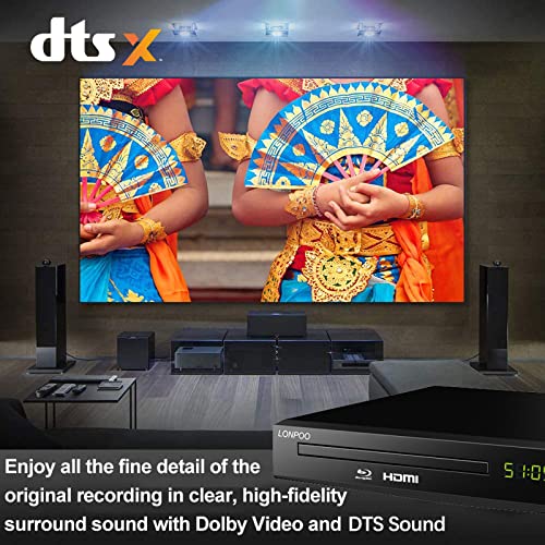 Blu Ray Dvd Player,Full Hd Blu-Ray Disc Player With Metal Enclosure,Easy Hook Up And User Friendly, 1080P Home Theater Dvd Player With Hdmi Output, Support Hdd And Usb Playback #TOP2
