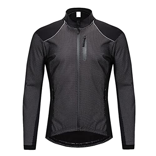 XuuSHA Roupas de segurança de alta visibilidade para corrida e bicicleta, jaquetas térmicas de cicli