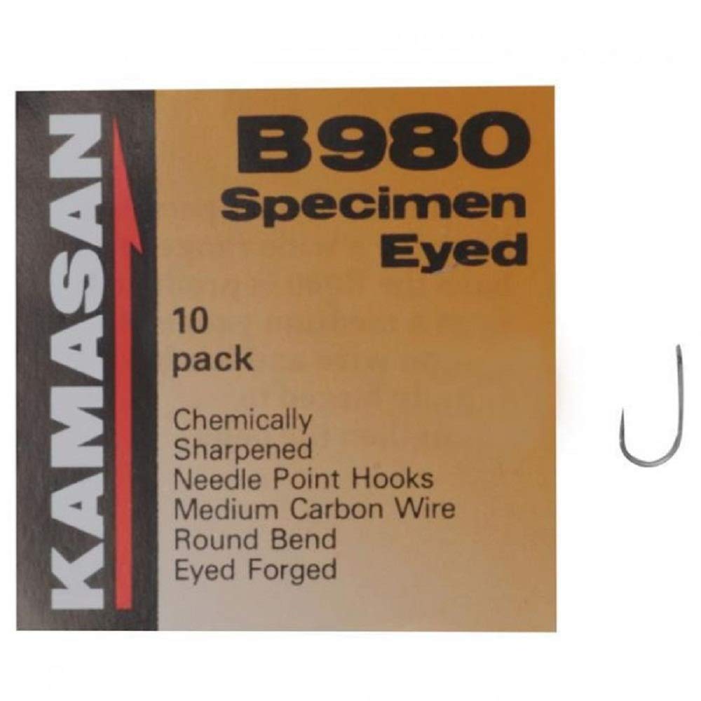 Kamasan Size 12 B980 Barbed Fishing Hooks FIVE Packets (50 Hooks)