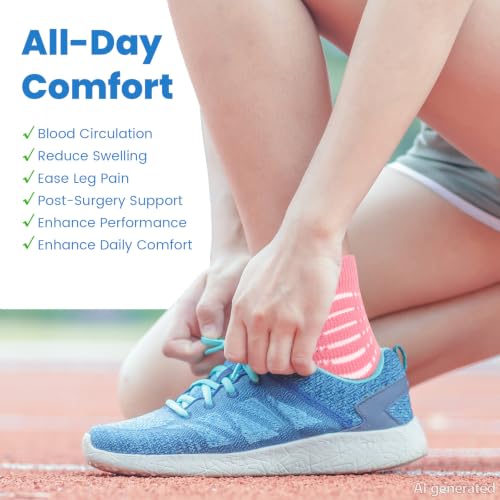 Image of IRAMY Ankle Compression Socks for Women Men Plantar Fasciitis Relief 3 /5 Pairs Cushioned Athletic Running Socks