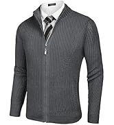 COOFANDY Men's Shawl Collar Cardigans Classic Fit Ribbed Knit
