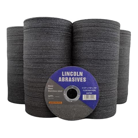 500 Pack 4-1/2" Cut-Off Wheels Lincoln Abrasives 1/16" Metal & Stainless Steel Cover