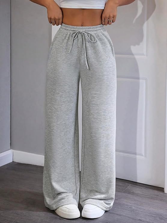 Image of Women's and Girl's Baggy Track Pants, Baggy Streetwear, Cotton Track Pants, Elastic Waist & Relaxed Fit Bottoms