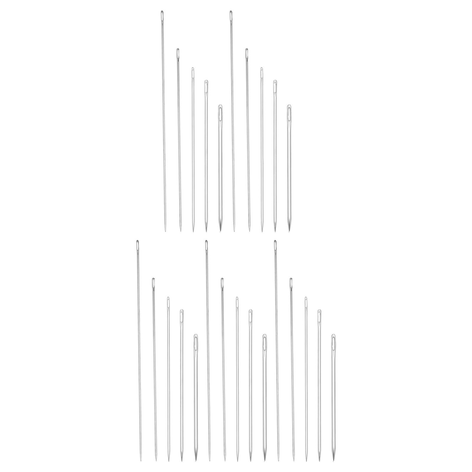 STOBAZA 25piezas Agujas de Bordar Extra Largas Agujas de Coser Mano Fuertes para Tejer Hilo Metálico para Coser Mantas y Ropa Gruesa