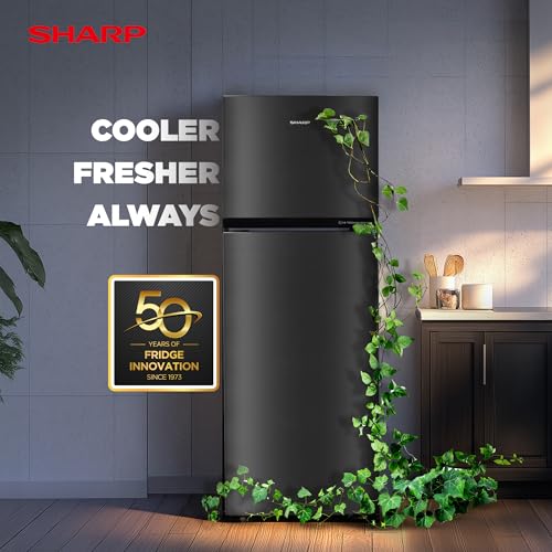 Image of SHARP 285 L Frost Free Double Door 2 Star Refrigerator |Japan 7 Shield Protection|Hi-Tech Inverter |(Coffee Hairline, SJ-FF335V2-PCH)