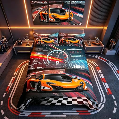 Juego de ropa de cama de coche de carreras