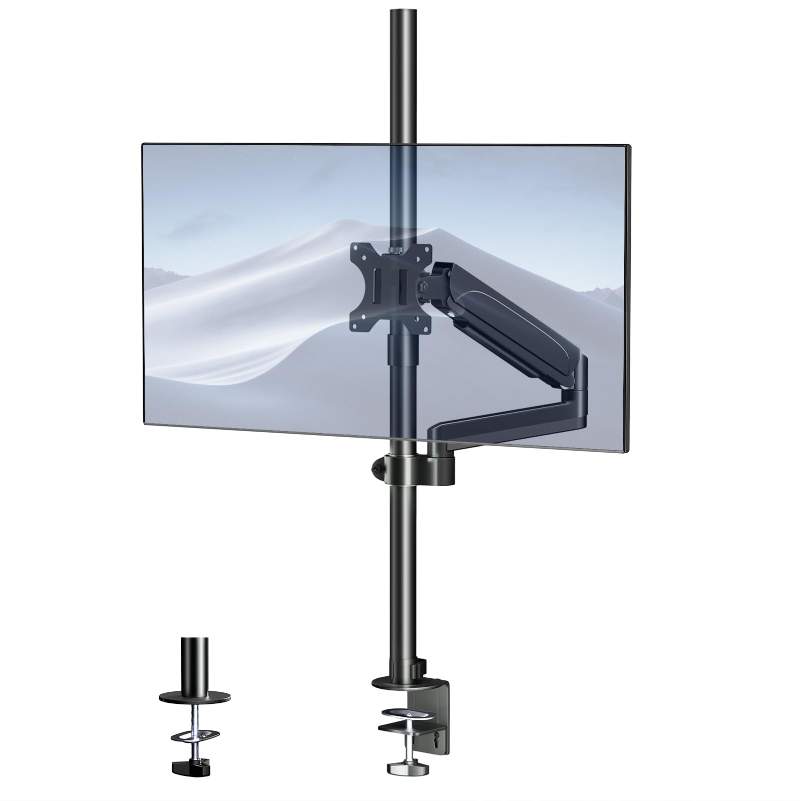 PUTORSEN Support Ecran PC, Bras Ecran pour Écran LCD/LED 17-32 Pouces (88.7cm de Altura Ajustable), Charge maximale 9kg, VESA 75/100