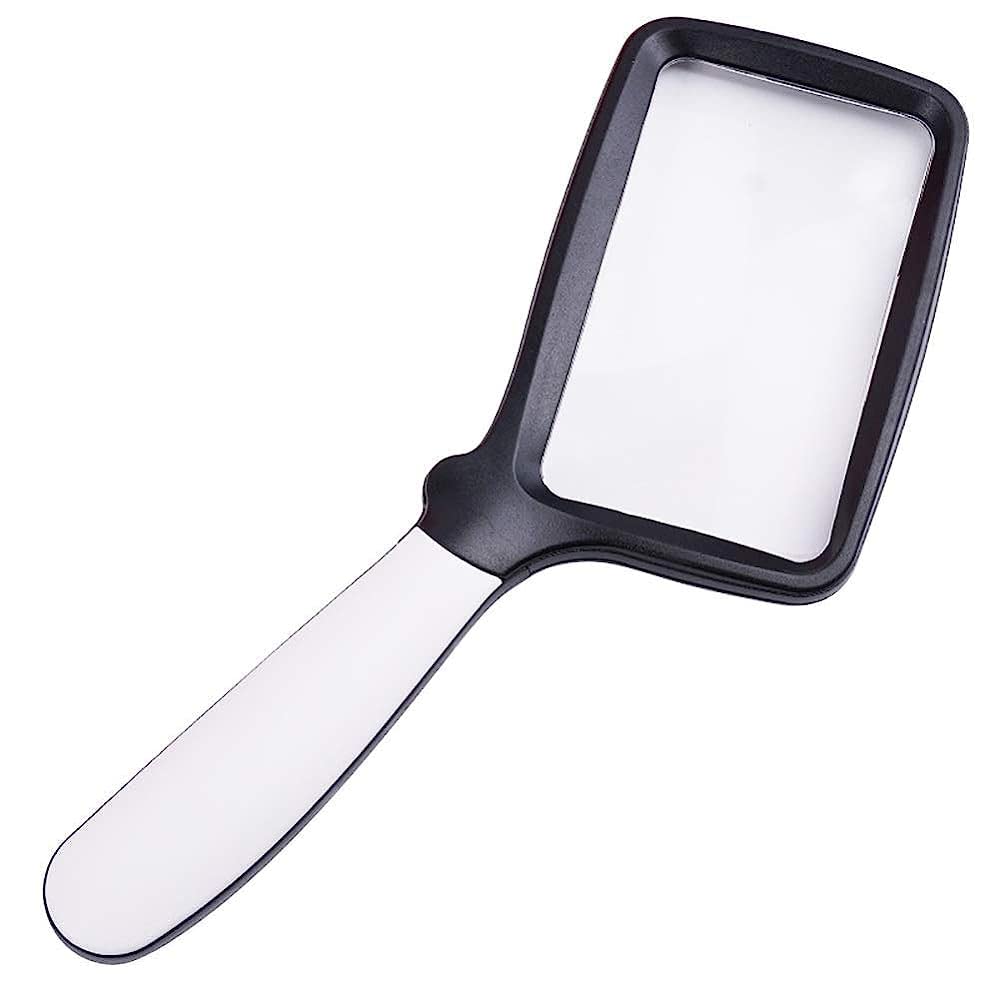 asdchZen Rectangular Magnifier Premium Genuine Glass Precision Lens Reading Auxiliary Magnifier For Partial Or Anymagnifier/Black