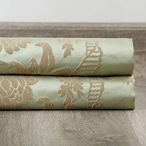 Hpd Half Price Drapes Designer Damask Curtains For Room Decorations Faux Silk 50 X 108 (1 Panel), Jqch-201272-108, Jade & Gold #TOP5