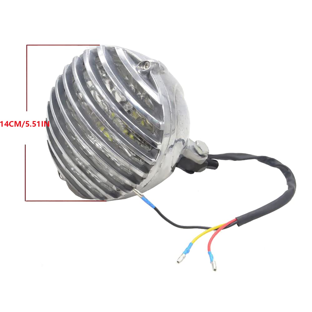Riloer Phare à LED à grille à ailettes, Phare à LED à grille à ailettes pour moto