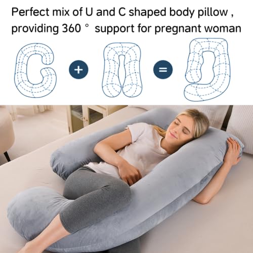 Image of U Shaped Pregnancy Pillow for Sleeping, Maternity Pillow for pregnant women