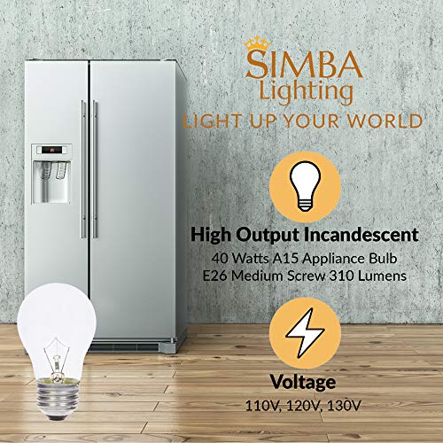 Simba Lighting INC-40A15C-6PC Appliance Light Bulb A15 40W (6 Pack) Incandescent Mini-Standard Shape thumb #1