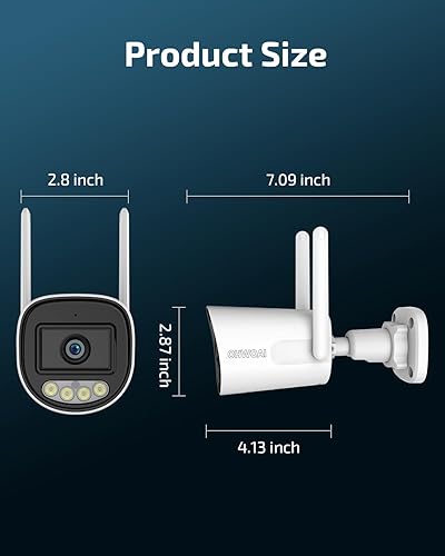 Miniatura 9 de Compatible con WiFi de 2.4 GHz y 5 GHz cámara de seguridad inalámbrica para exteriores con visión nocturna a color, detección de movimiento, cámaras
