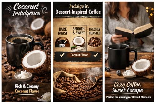 Cardiac Attack Coffee Co Café en Grano Sabor Coco 12 oz miniatura 2