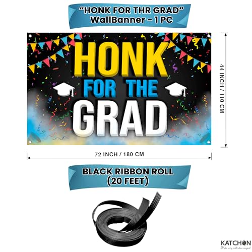 Image of KatchOn, Honk for The Grad Banner - Xtralarge, 72x44 Inch | Honk for The Graduate, Graduation Decorations 2026 | Graduation Banner for Graduation Decorations Class of 2026 Graduation Backdrop