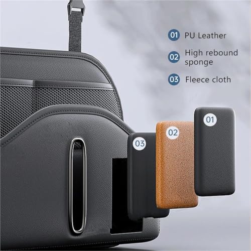 Basurero para coche de diseño ergonómico y almacenamiento textil Premium 5
