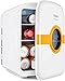 Yoleo Mini Frigo 20L avec Double Puces, Mini Réfrigérateur Silencieux, Refroidisseur et Réchauffeur Thermoélectrique 0-65°C, Glacière Portable AC/DC, Frigo pour Voitures, Bureaux et Chambres, Blanc