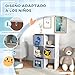 Imagen de ZONEKIZ Estantería para Juguetes Infantil Librería para Niños con 6 Compartimientos de Almacenaje y 3 Cajones de Tela no Tejida 61